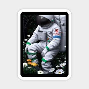 Astronaut in Flowers Magnet