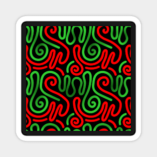 Red and Green abstrack Magnet