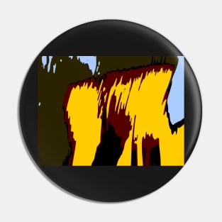 Yellow Brown Mountains Composition Pin
