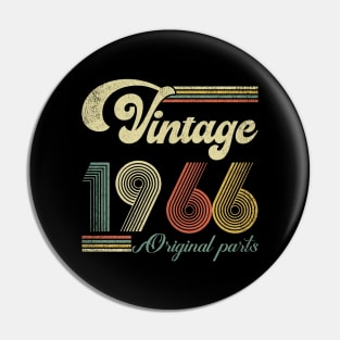 Retro Vintage 1966 58th Birthday Gift Men Women 58 Years Old Pin