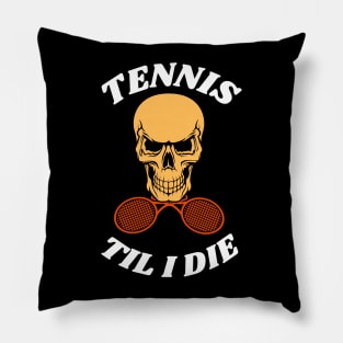 US Open Awesome Tennis Lover Skull and Crossbones Tennis Rackets Pillow