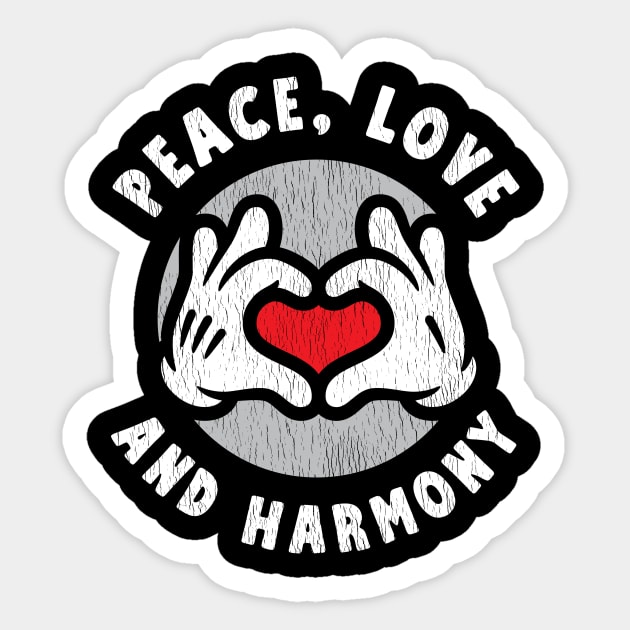 Peace, Love & Harmony Sticker