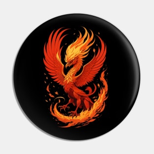 Red Flame Phoenix Pin