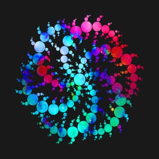 Psychedelic Swirling Circles on Black Background T-Shirt