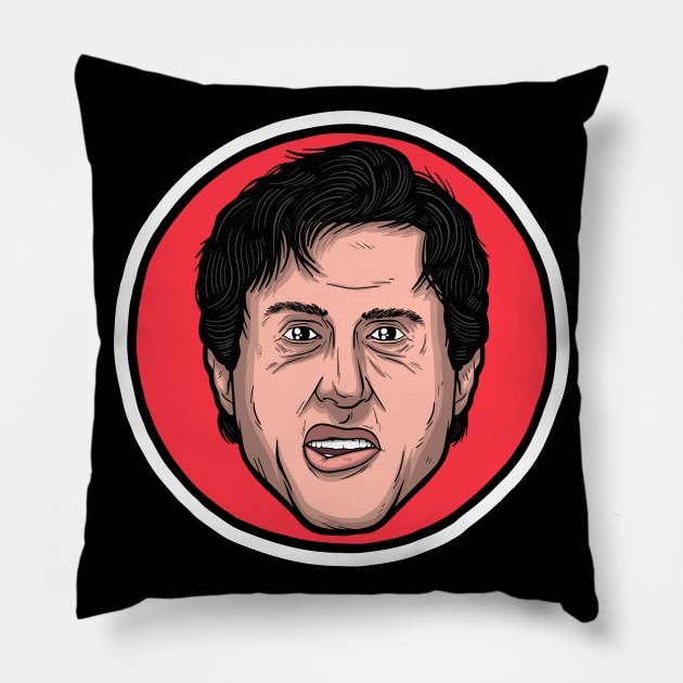 Sylvester Stallone Pillow by Baddest Shirt Co.