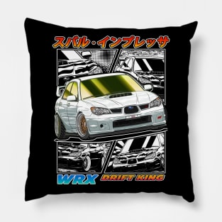 White Subie Impreza WRX STi Hawk Eye Drifting Pillow