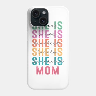 She Is MOM Retro Mother Day Phone Case