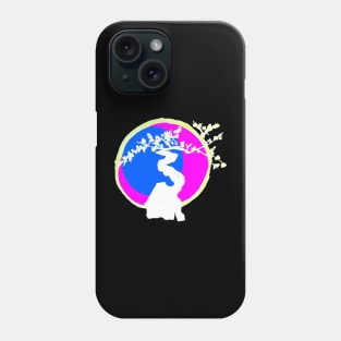 Trippy negative enso circle bonsai tree - Sumi inspired design for bonsai lovers Phone Case