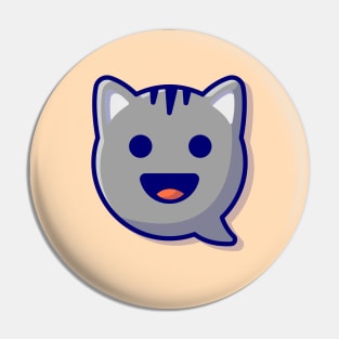 Cute Cat Head Cartoon Vector Icon Illustration (2) Pin