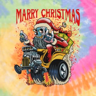 Xmas santa skull hotrod car fink T-Shirt