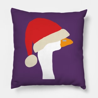 Abstract Portrait Gaming Goose in Stolen Christmas Santa Hat Pillow