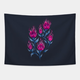 Fire Flower - Dark Pink Tapestry