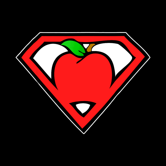 Super Teacher Shirt Superhero Shirt Apple Shirt Ripped by Tane Kagar