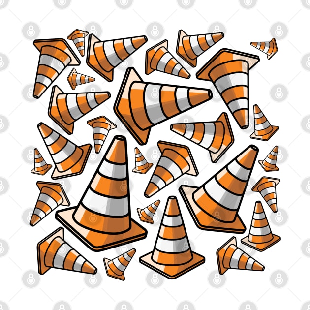 Traffic Cone - Orange and White Pattern by hoddynoddy