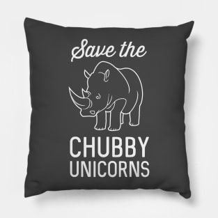 Save the Chubby Unicorns (Rhinos) Pillow