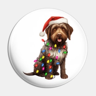 Christmas Wirehaired Pointing Griffon Pin