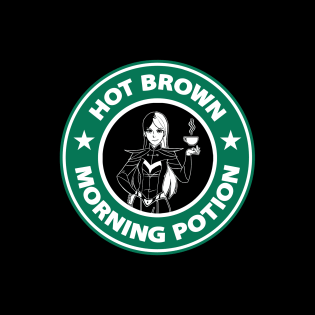 Hot Brown Morning Potion (Black Print) by Nerdology