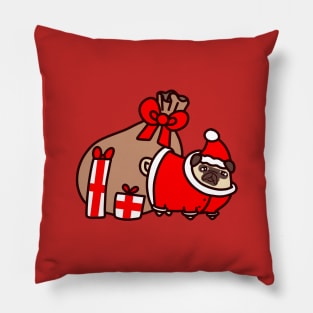 Christmas Santa Claus Pug Pillow