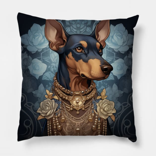 Doberman Art Pillow by Enchanted Reverie