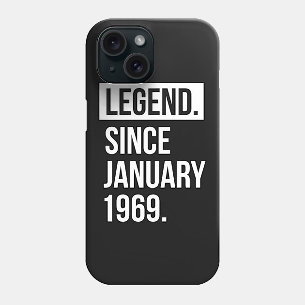 1969 January 50 years old birthday Phone Case by hoopoe