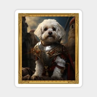 The Valiant Bichon Frisé - Medieval Conquistador  (Framed) Magnet