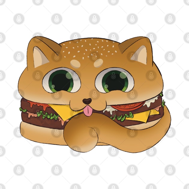 Cute Dog Cheese Burger Cartoon by Art by Biyan