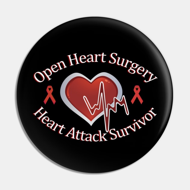 Open Heart Surgery Survivor Pin by WordDesign