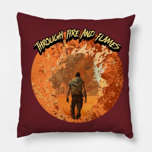 Through Fire And Flames Graphic Pillow