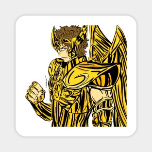 Sagittarius saint in gold cloth in wings ecopop knight art Magnet