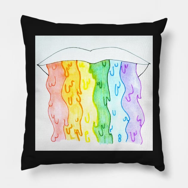 Rainbow Drool Pillow by LaurenPatrick