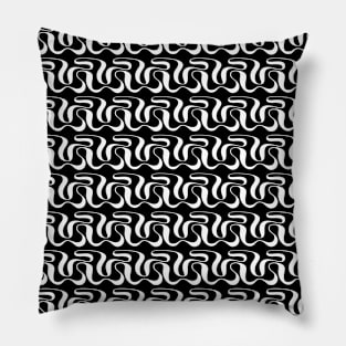 Geometry Wave - Minimal, Elegant, Simple ( Black & White ) Design Pillow