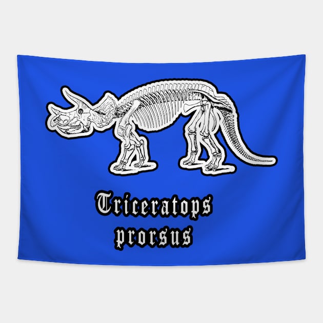 🦖 Fossil Skeleton of a Triceratops prorsus Dinosaur Tapestry by Pixoplanet