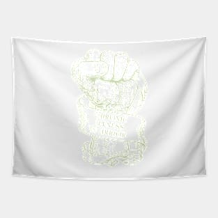 Green Chronic Illness Strong Fist Tapestry