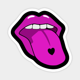 Pink tongue with heart Egirl gesture Magnet