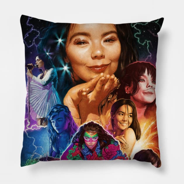 Illustrated Björk Poster Pillow by wolfgangleblanc