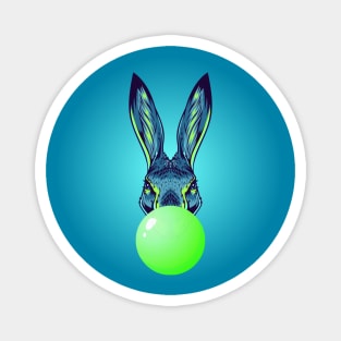 Green Bubblegum Rabbit Magnet