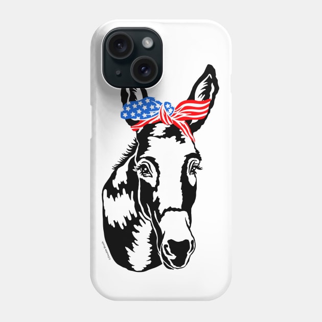 Patriotic Donkey Democrat American Flag Democratic Party Phone Case by DoubleBrush