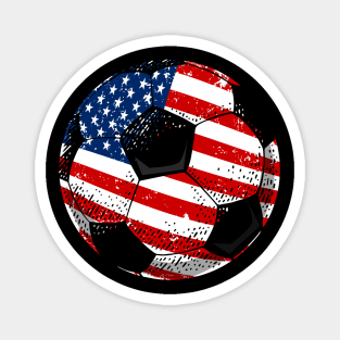 Soccer American Flag 4Th Of July Magnet