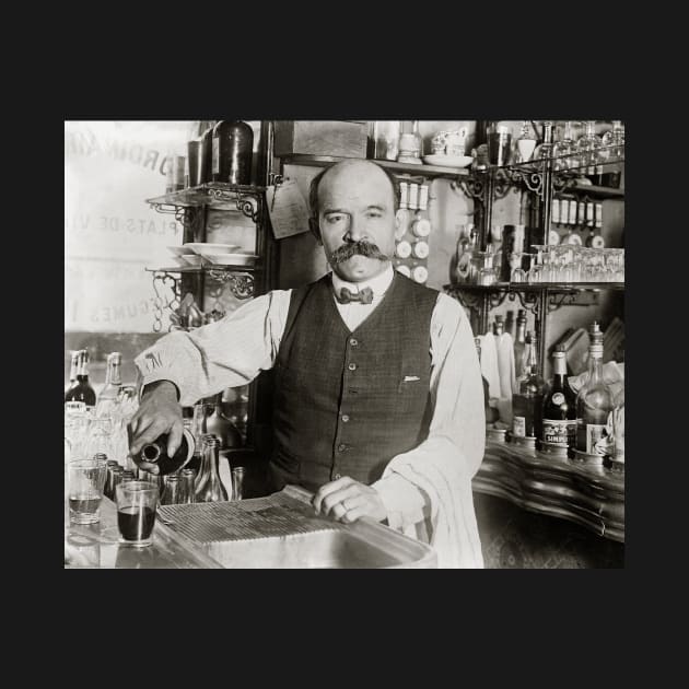 Bartender Pouring Drink, 1910. Vintage Photo by historyphoto