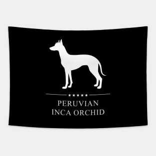 Peruvian Inca Orchid White Silhouette Tapestry