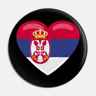 Serbia Flag Heart Pin