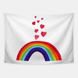 Rainbow LGBT hearts design Tapestry