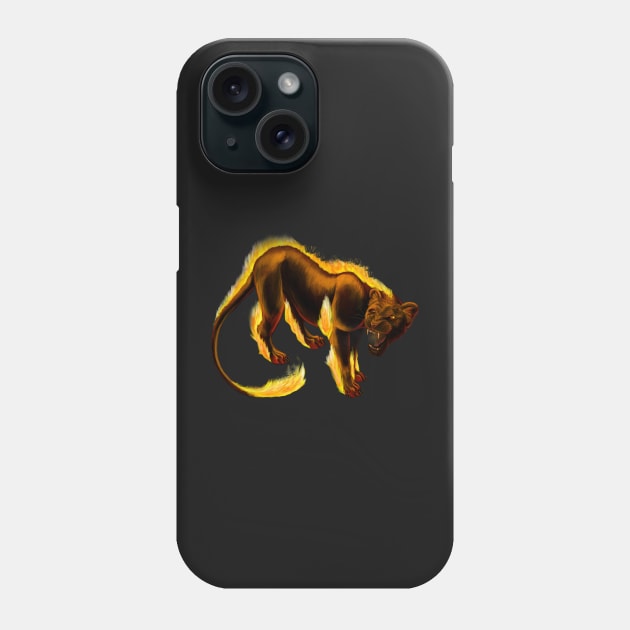 Fire Lioness Phone Case by Unicornarama