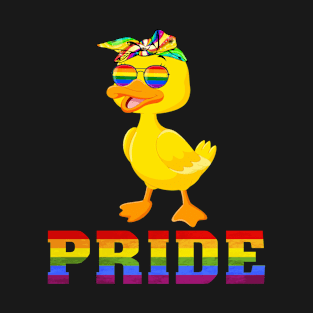 Duck Gay Pride Flag Sunglasses LGBT Animals Lover T-Shirt