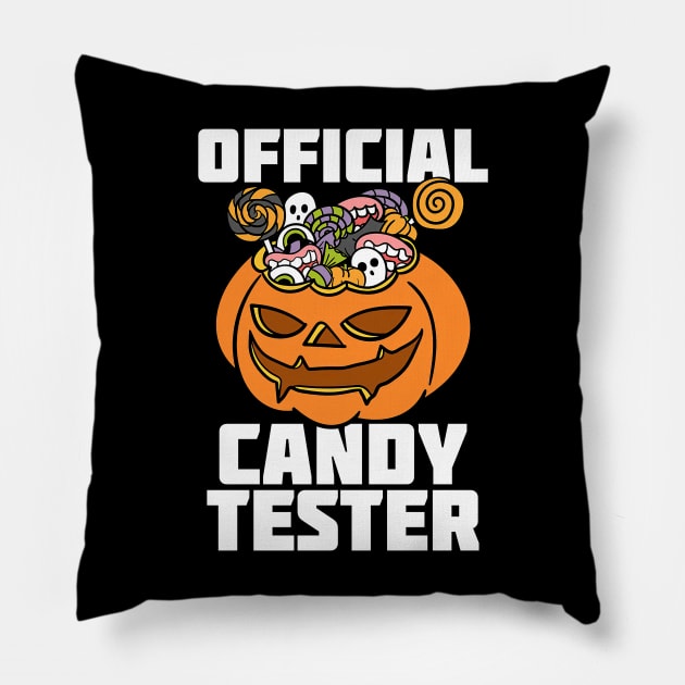 Halloween Official Candy Tester Pillow by Tatjana  Horvatić