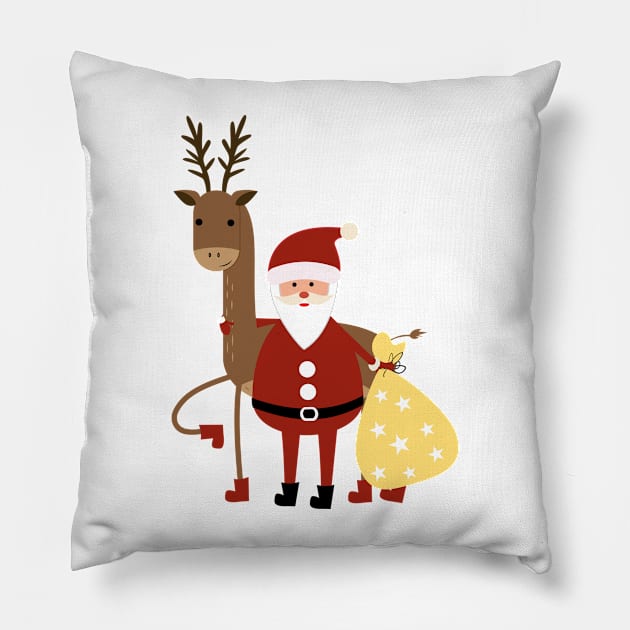 Santa Claus and reindeer Pillow by grafart