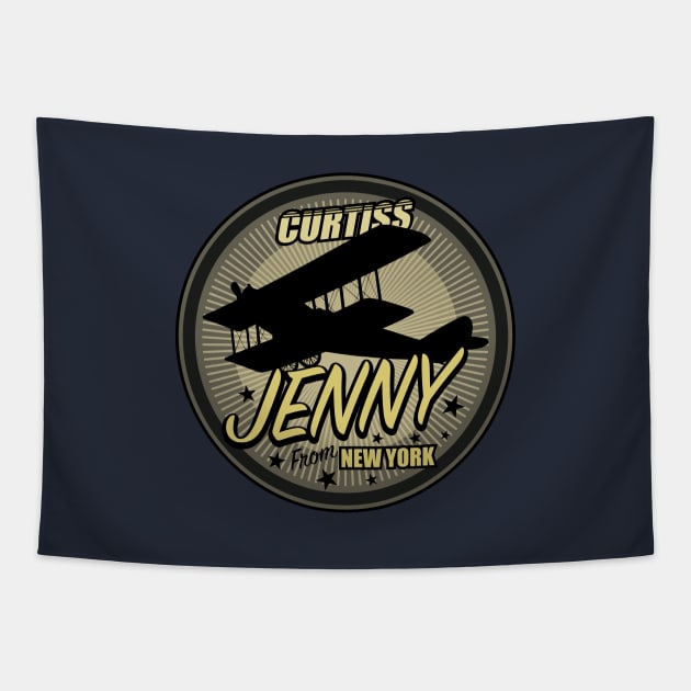 Curtiss Jenny Tapestry by Tailgunnerstudios