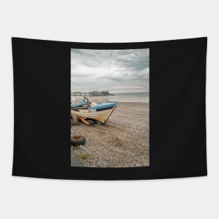 Traditional crab fishing boat on Cromer beach Tapestry