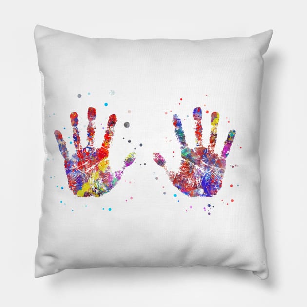 Handprint Pillow by RosaliArt