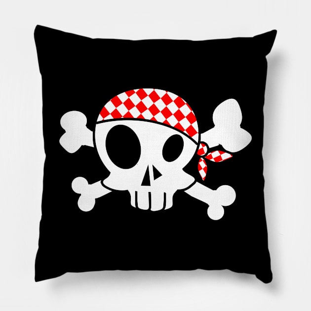 Skull and Crossed Bones Pillow by SquareDog